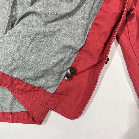 VTG LL Bean Jacket Womens Large Reg. Red Canvas Chore Barn Coat Corduroy Trim - Picture 12 of 12